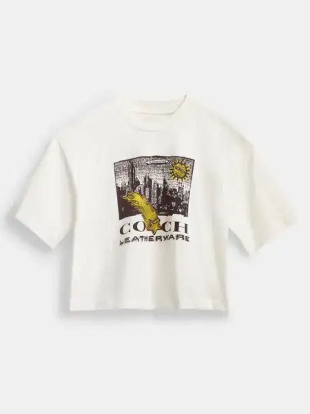 NWT // Collage Graphic Cropped T Shirt In Organic Cotton
